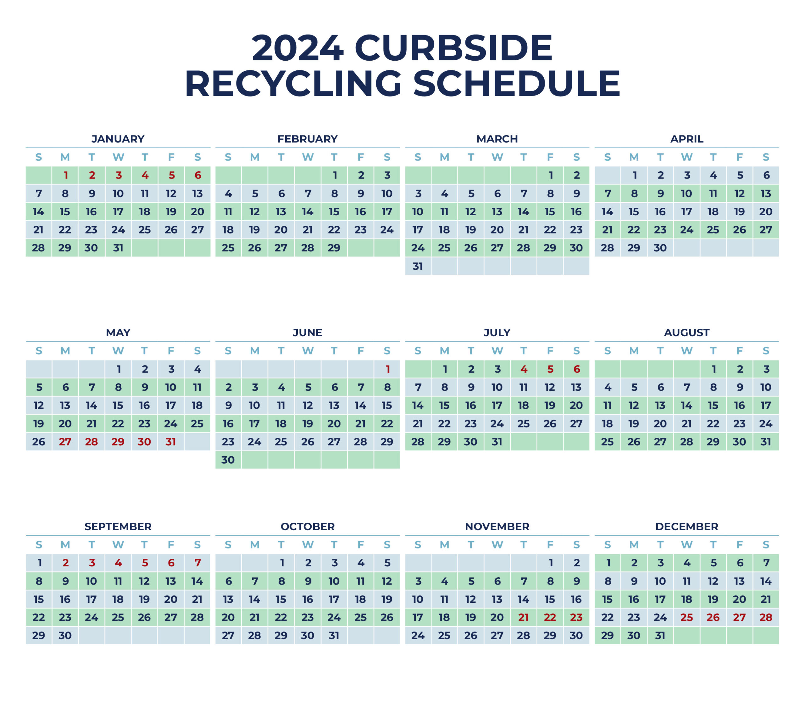 Recycling Schedule Kuerth's Disposal